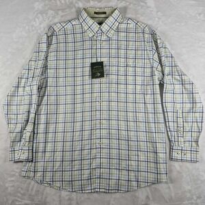 Orvis Signature Collection Shirt Men's XL White Plaid Long Sleeve Button Up NWT